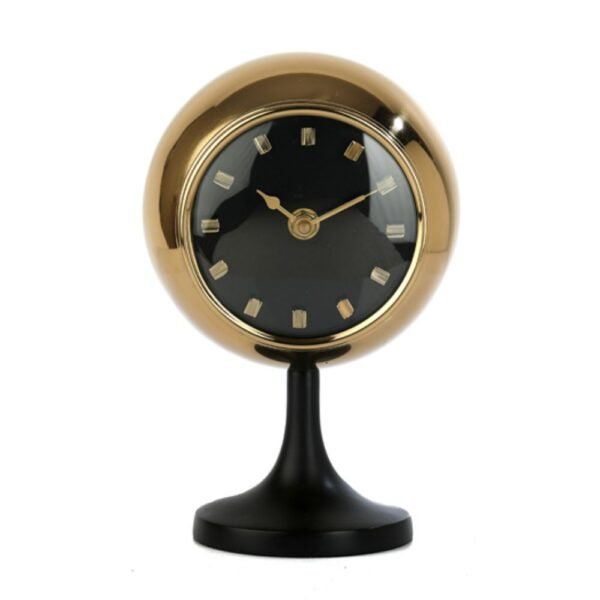 Circular Globe Clock with Gold Black - Image 5