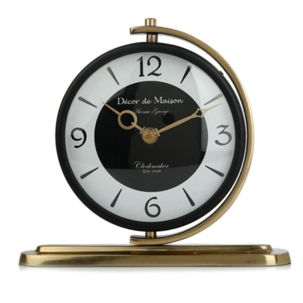 Aluminum Aleksi Table Clock in Gold - Image 2