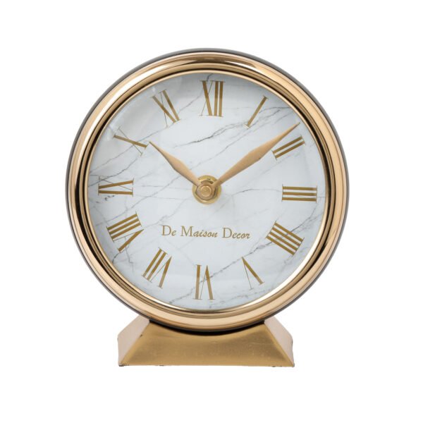 Gold Dial Roman Analog Table Clock - Image 4