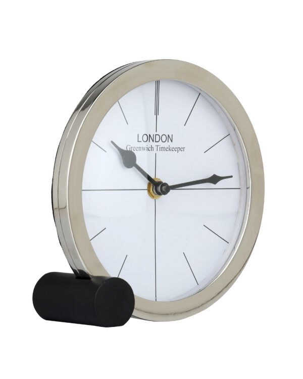 Langston Silver and Black Table Clock - Image 5