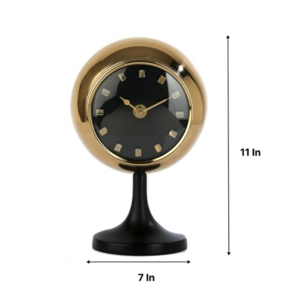 Circular Globe Clock with Gold Black - Image 4