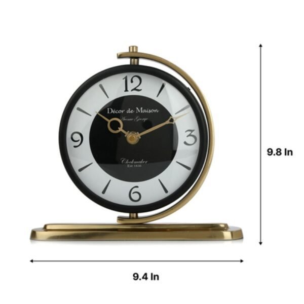 Aluminum Aleksi Table Clock in Gold - Image 5
