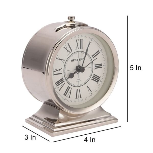 Erzo Alarm Silver Table Clock - Image 3