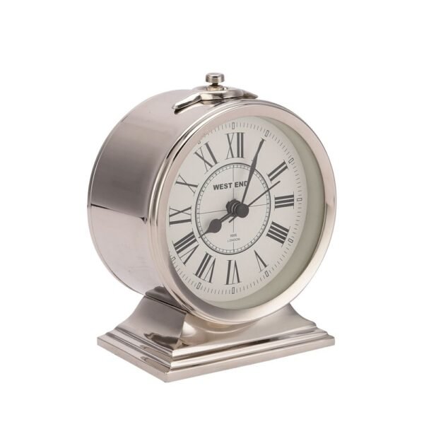 Erzo Alarm Silver Table Clock - Image 4