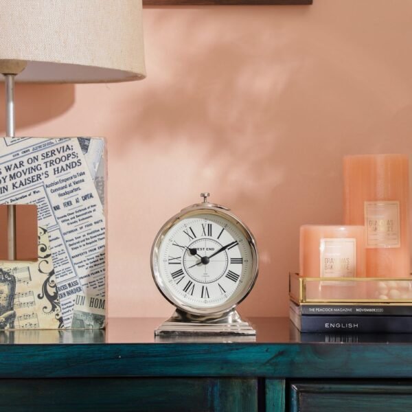 Erzo Alarm Silver Table Clock